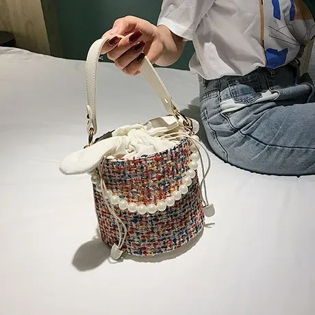 Сумка-мешок из хлопковой ткани, сумки через плечо для женщин, роскошные сумки, дизайнерские женские ручные жемчужные сумки через плечо, сумка-мессенджер для женщин