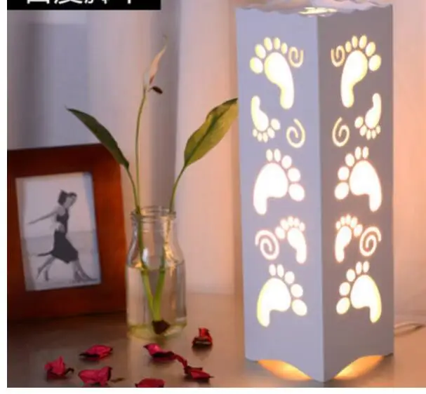 Bedroom bedside carved creative table lamp dimming warm night light birthday gift table lamp+ mobile phone holder