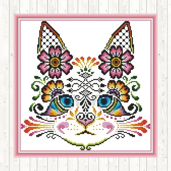 

Count Cross Stitch Kits Cat Patterns Printed on Canvas DMC 11CT 14CT Embroidery Kits DIY Handmade Needlework Crafts Home Decor