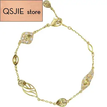 

QSJIE High quality SWA new leaf petal shape autumn design inspiration Bracelet Charming fashion jewelry