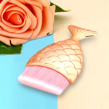 

OutTop 2018 Newly 1PC Mermaid Fish Scale Makeup Fishtail Bottom Powder Blusher Cosmetic Brush 05.28