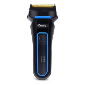 

Kemei 3D Electric Foil Shaver with Replacement Shaving Head Rechargeable and Cordless Double Heads Razor km-2016 Black