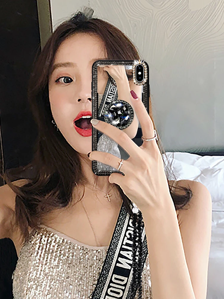Роскошный бренд Tide для huawei mate20/30 рука в виде ракушки джиттер P20/P30/Por мягкая оболочка зеркало лапша Bring кронштейн использовать макияж