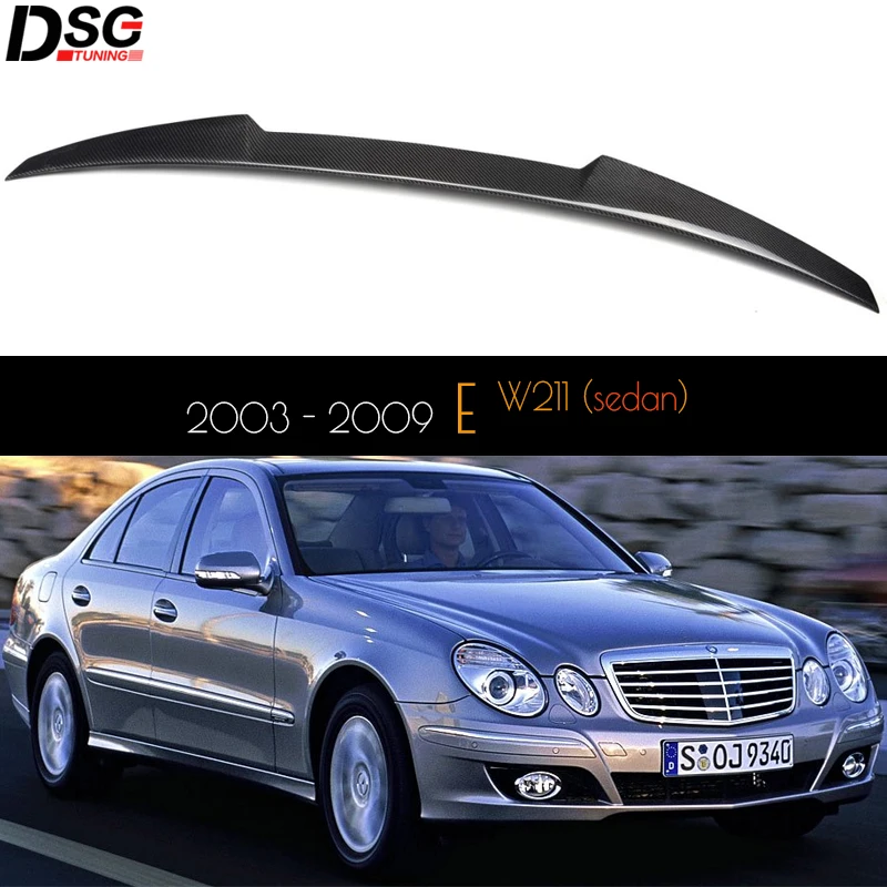 W211 Carbon Fiber Rear Deck Spoiler Car Wing Styling for E Class 2004