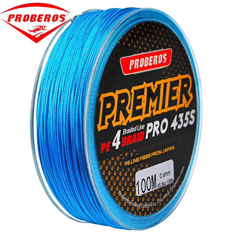 PE Blue Braided 100M Fishing Line 4 Strands 10 50 100 LB Pound Fish Wire Spider String Lake