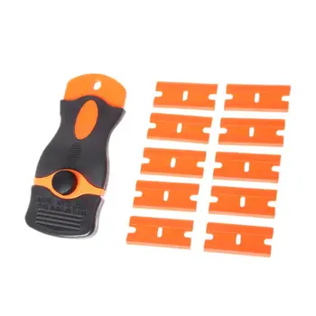 

Hot 2019 Car Vinyl Wrap Tool Razor Scraper With 10pcs Spare Blades Bubble Glue Remover Snow Shovel Window Glass Cleaning