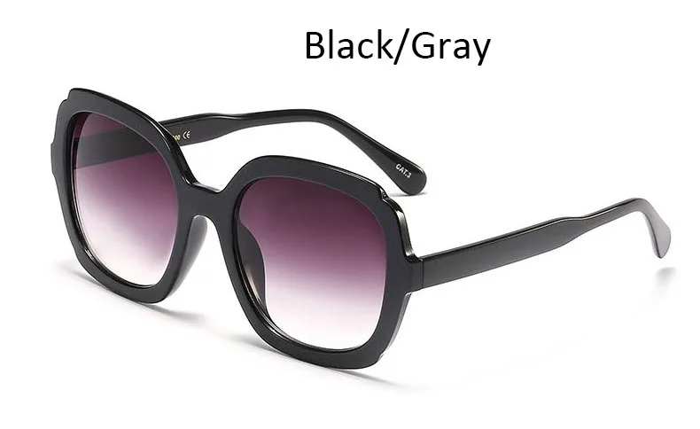 Black Gray Сексуальные леопардовые Солнцезащитные очки женские модные брендовые дизайнерские роскошные солнцезащитные очки с большой оправой 90s женские квадратные градиентные линзы Oculos De Sol - Цвет линз: Black Gray