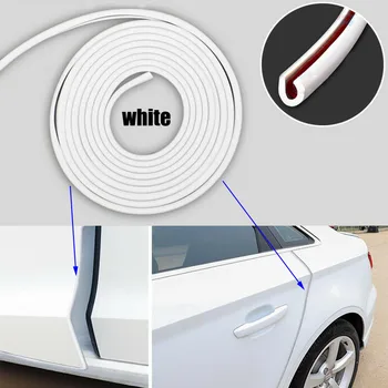 

Car Exterior Door Invisible Rubber White Edge Crash Bar Pad Strips Accessories