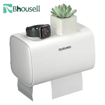 

Bhousell Creative Multilayer Tissue Box Wall Mounted Bathroom Waterproof Toilet Storage Box Napkin Roll Dispenser Organizer