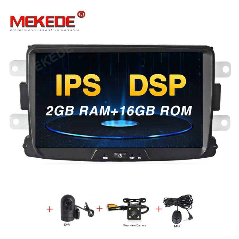 16G DVD CAMERA DVR Android 9,0 ram 4G Автомобильный DVD стерео плеер gps для Duster DACIA sandero Logan Dokker Авто Радио RDS gps навигационная система ГЛОНАСС - Цвет: 16G DVD CAMERA DVR
