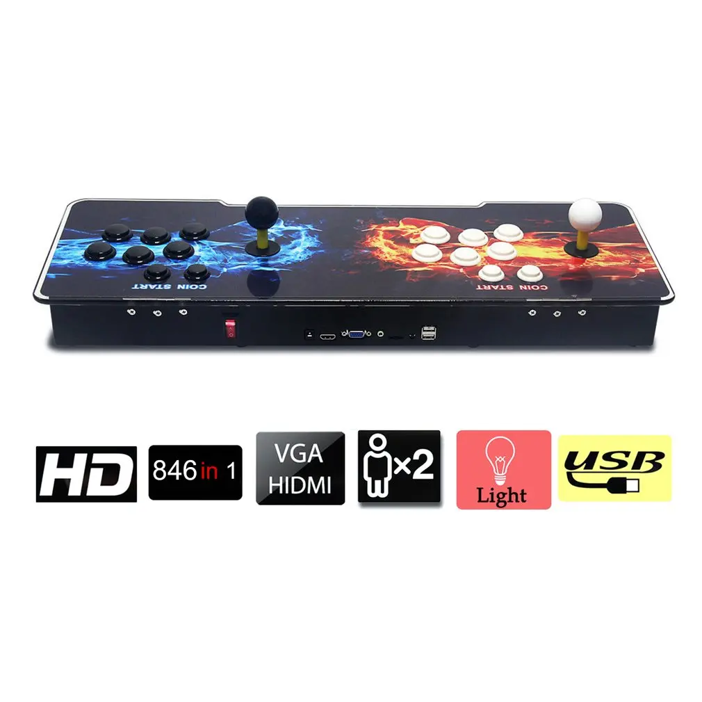 846 Classic Games Home Multiplayer Arcade Game Console Kit Set Double Joystick Children Family Game Console For TV Monitor