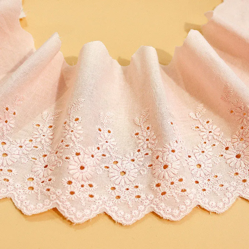 Colourful Cotton Lace Trim Hollow Daisy Embroidery Guipure 3d Lace Fabric Ribbon Skirts Fringe Scarfs Sewing Accessories