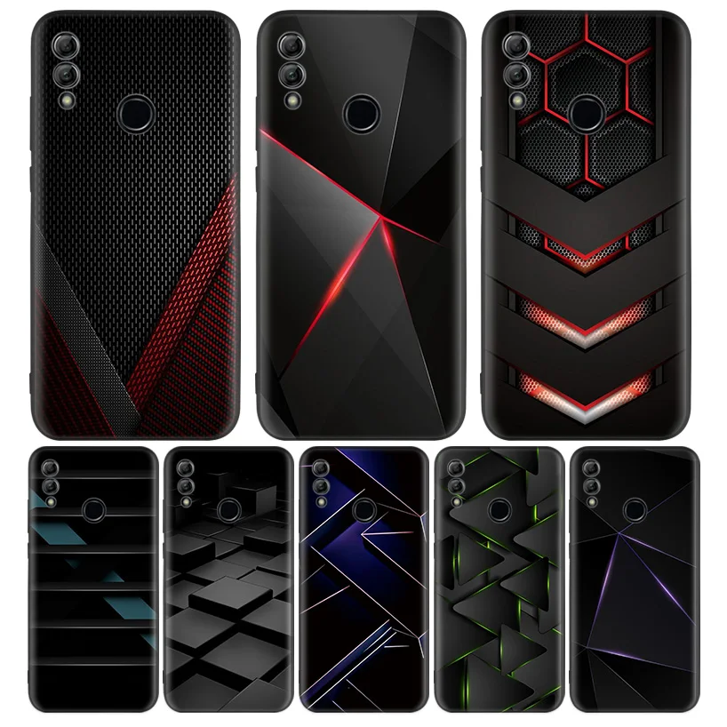 Black Light Dark Figures Black Cover Phone Case for Huawei Y9 Y5 Y6 Y7 2019 Honor 1