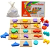 3D Shape Matching Games Feel Find Icons Wooden Tile Puzzle Toys Set Recessed Game Panel Jigsaw Education Learning Toys For Kids 1