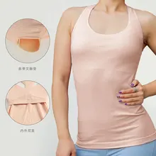 Стиль, одежда для йоги с нагрудной накладкой, приталенный однотонный спортивный жилет без рукавов с вырезом лодочкой, спортивный жилет без рукавов для бега