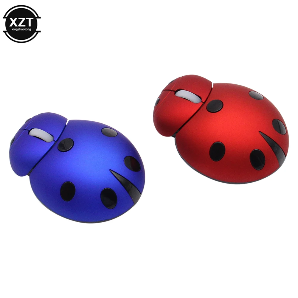 Wireless Ergonomic Mini Mouse - Ladybug-Shaped Portable USB Animal Gift
