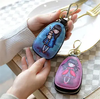 

1pc Retail Universal Auto Key Cases Carton Pattern Small Wallets Cars Key Protection Bags Man's and Women's Beautiful Holders