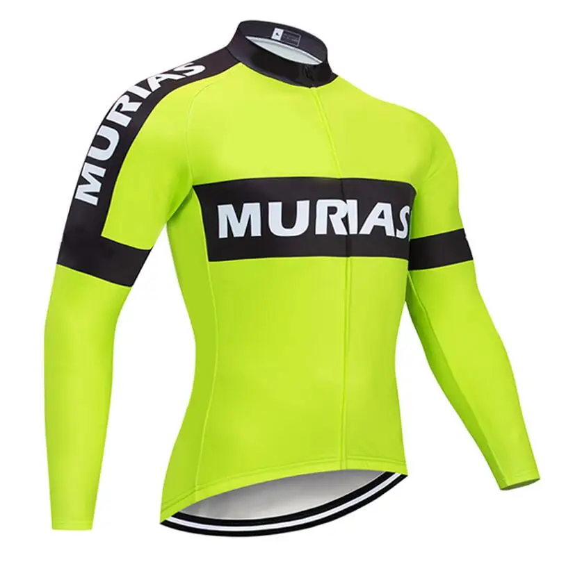 Зимняя команда MURIAS, термо флисовая велосипедная майка, велосипедные штаны, набор, мужские 20D колодки, Ropa Ciclismo, одежда для велоспорта, Майо кюлот - Цвет: Зеленый