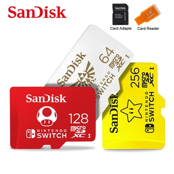 SanDisk-tarjetas de memoria micro SDXC 256GB para Nintendo Switch, nuevo estilo, 128GB, 64GB, UHS-I, TF, con adaptador