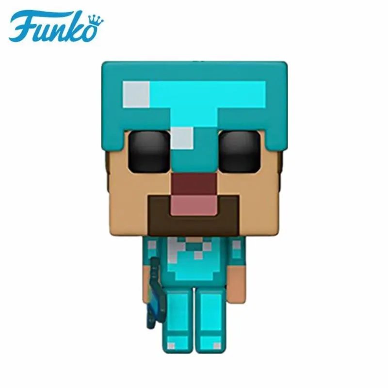 Funko поп Minecraft фигурка Стива в алмазной доспехах Creeper модель Стива коллекционные игрушки 10 см - Цвет: 322 No Box