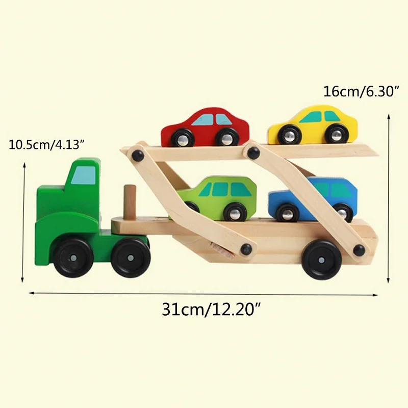 Детские игрушки Монтессори деревянная сборка транспорт Грузовик Перевозчик игрушки для детей обучение образование 5 шт. модели автомобилей подарок для детей