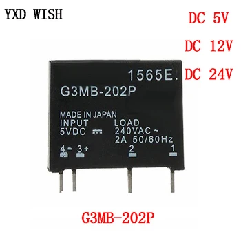 

DC 5V 12V 24V Solid State Relay Module G3MB-202P PCB Mounting SIP SSR AC 240V 2A Snubber Circuit Resistor G3MB 202P DC-AC Relays
