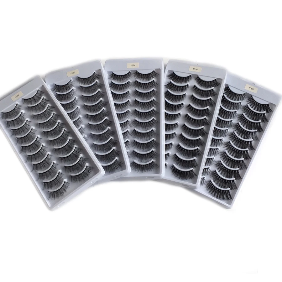 

50 Pairs Eyelashes Wholesale 10 Pairs/tray False Eyelashes Makeup Faux Lashes Extension Natural Fake Eyelash Maquiagem Faux Cils
