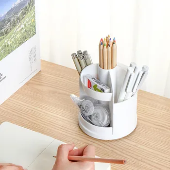 

Multi-function 7 Grids Office Desktop Rotating Pen Holder Stationery storage Box Pencil Case Desk Organizer Office Supplies