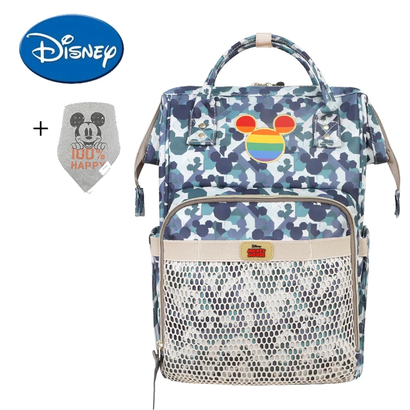 20103071-1 Сумка для подгузников disney, рюкзак, USB бутылочка, изоляционные сумки, Минни, Микки, большая емкость, для путешествий, Оксфорд, для кормления детей, сумка для подгузников - Цвет: 20103071-1