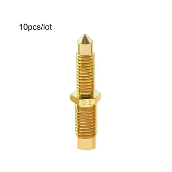 

10Pcs V6 Brass Integrated Throat Nozzle Extruder Print Head M6 Full Threaded 0.2mm/0.4mm/0.8mm 3D Printer Parts