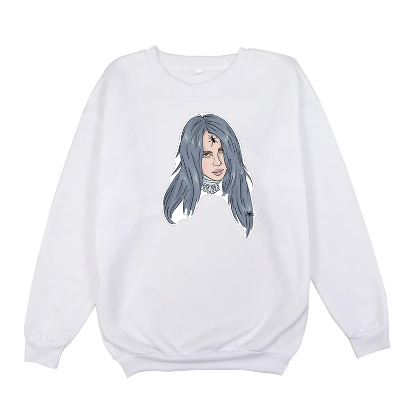 В стиле «хип-хоп» Billie Eilish толстовки Харадзюку Для женщин розовый Костюмы уличная Толстовка Зимняя Одежда для девочек Moletom Masculino - Цвет: 12