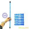 Bescon 49pcs Gem Blue Mini Polyhedral Dice Set in Long Tube, Sapphire Mini DND RPG Dice 7X7pcs, Long Stick Set 3