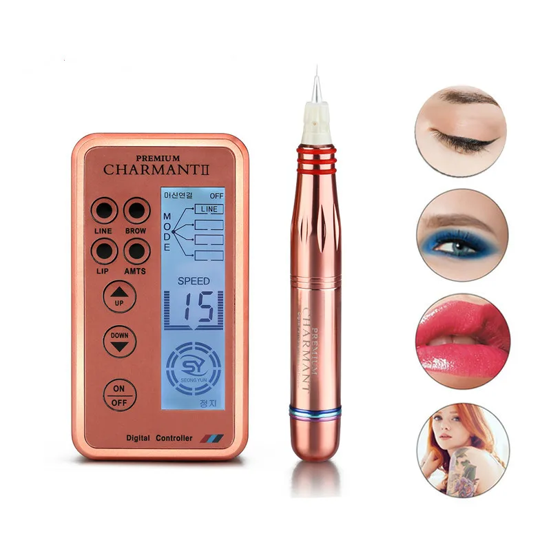 

Electric Digital Permanent Rotary Makeup Machine Kits Microblading Pen Gun Eyebrow Lip MTS Tattoo Makeup Pen + Cartridge Needles