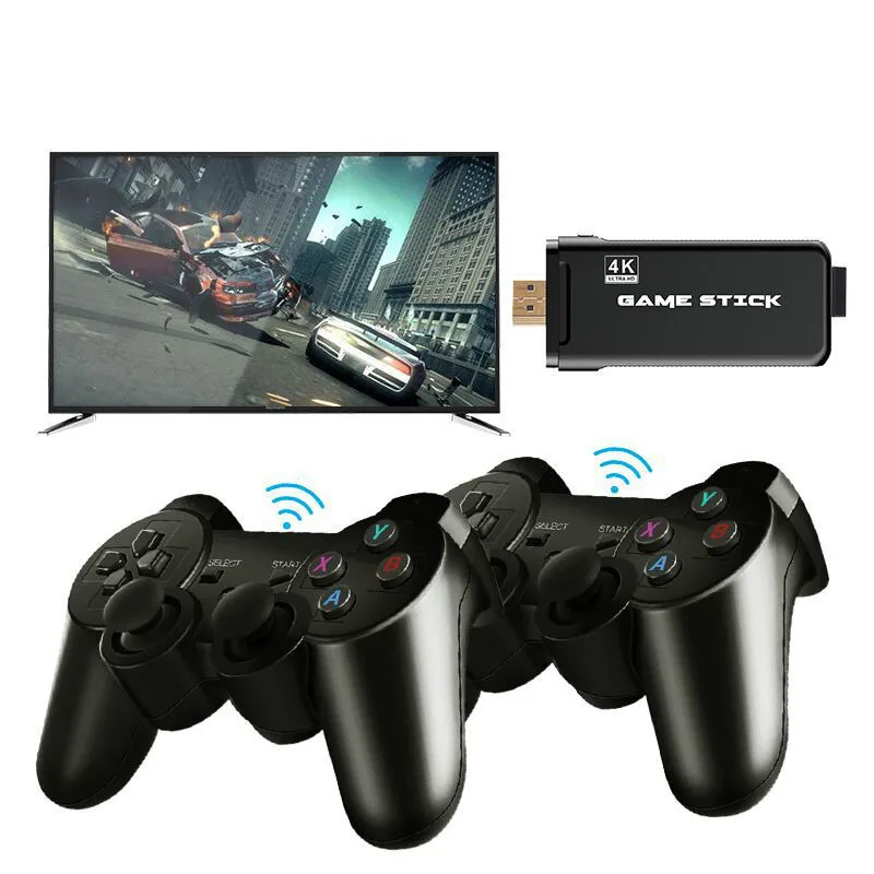 Портативная телевизионная игровая консоль 4K с беспроводным контроллером 2 4G