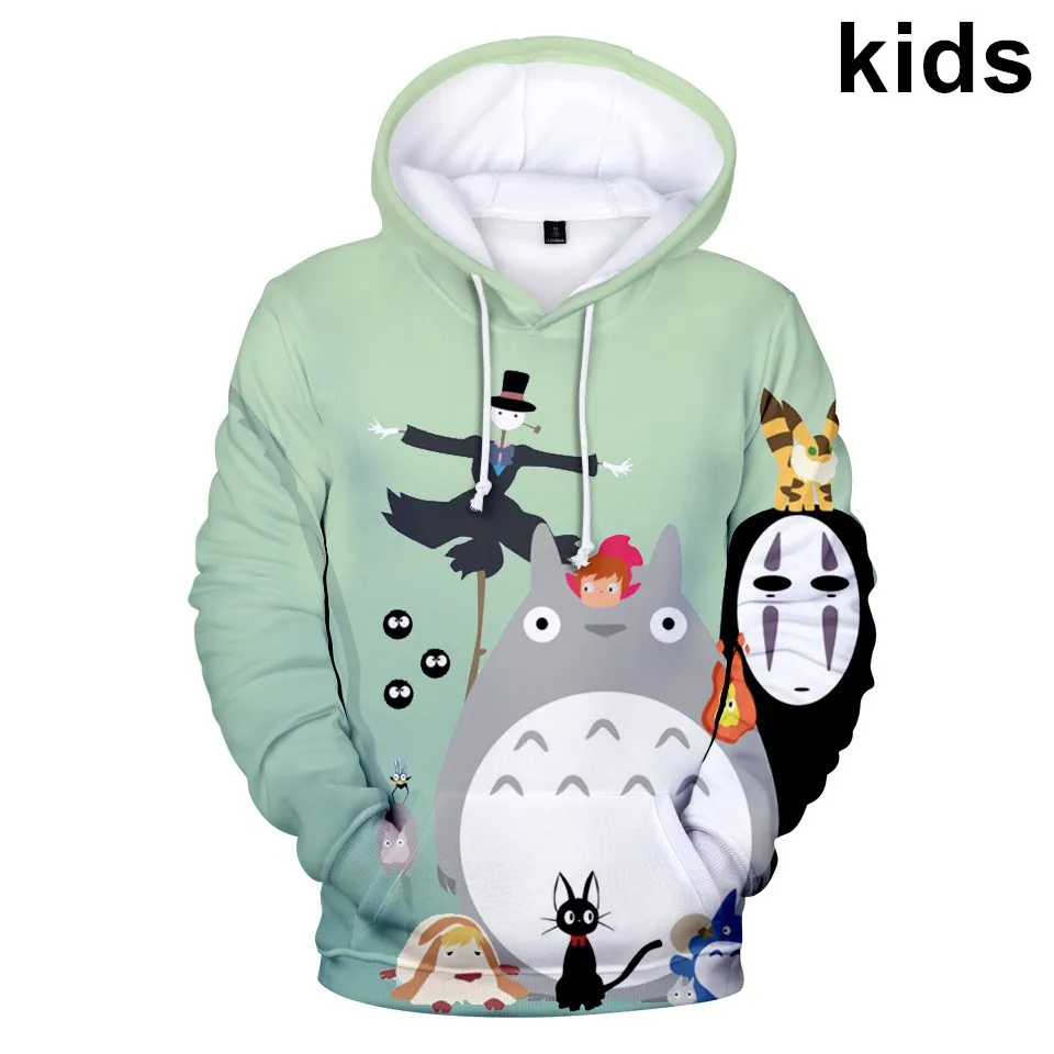 На возраст от 2 до 14 лет Детская толстовка с капюшоном принтом Аниме Spirited Away Totoro 3d