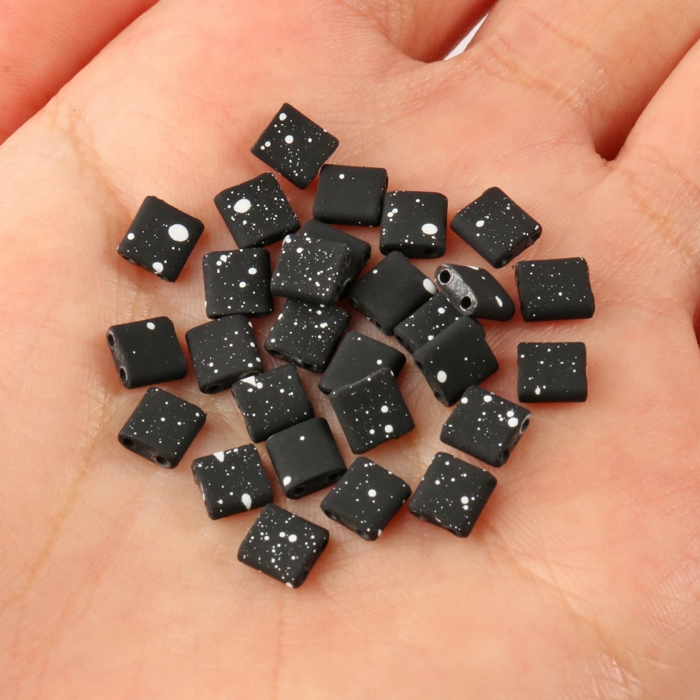 Natural Matte Hematite Stone Two-Hole Spacer Beads