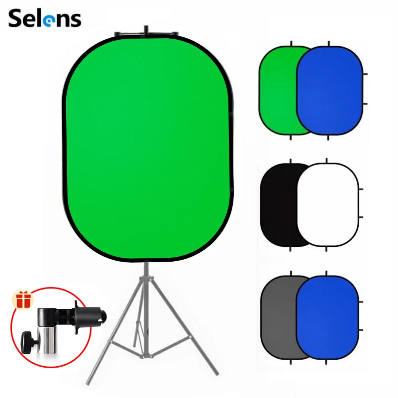 Selens Chromakey Reflector Portable Backdrop Green Screen Background  Backdrops For Youtube Video Studio 100x150cm 2 In 1 - Backgrounds -  AliExpress