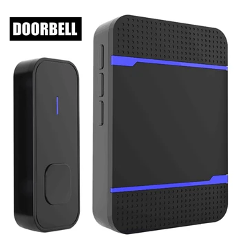 

300m Remote Home Welcome Doorbell Wireless Doorbell IP68 Waterproof EU US Plug 55 Songs Door Bell Indoor Chime Black & White