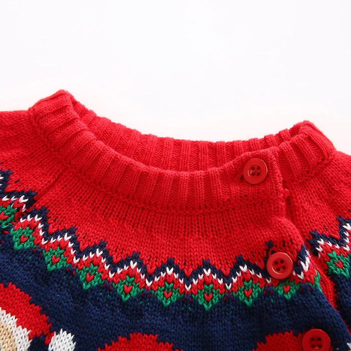 Осенний хлопковый свитер для девочек и мальчиков от 1 года до 5 лет милые вязаные топы, Рождественский зимний свитер с меховым помпоном для маленьких девочек, свитер ручной работы с Санта Клаусом