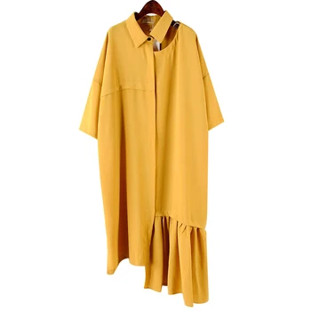 

SuperAen Spring and Summer Women Dress 2020 New Fashion Solid Color Casual Ladies Dress Irregular Pluz Size Women Clothing