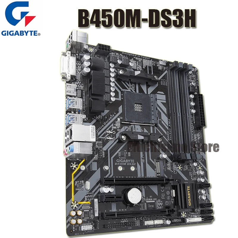 Socket AM4 Gigabyte B450M DS3H Motherboard DDR4