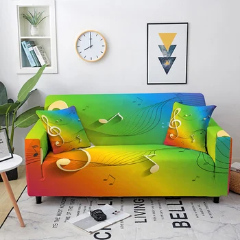 

Modern Elastic Music Symbol Print Sofa Cover Linings for Room Living Furniture Armchair L Shape Sectional 1/2/3/4 Seater