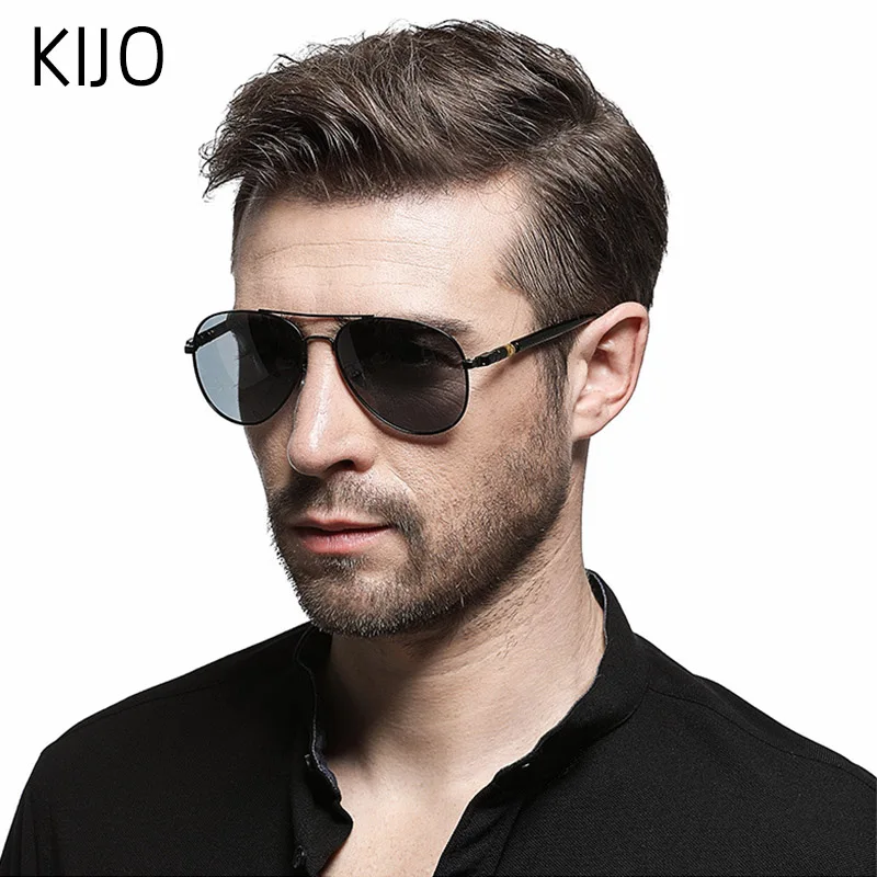

Aviation Metail Frame Quality Oversized Spring Leg Alloy Men Sunglasses Polarized Brand Design Pilot Male Sun Glasses Driving