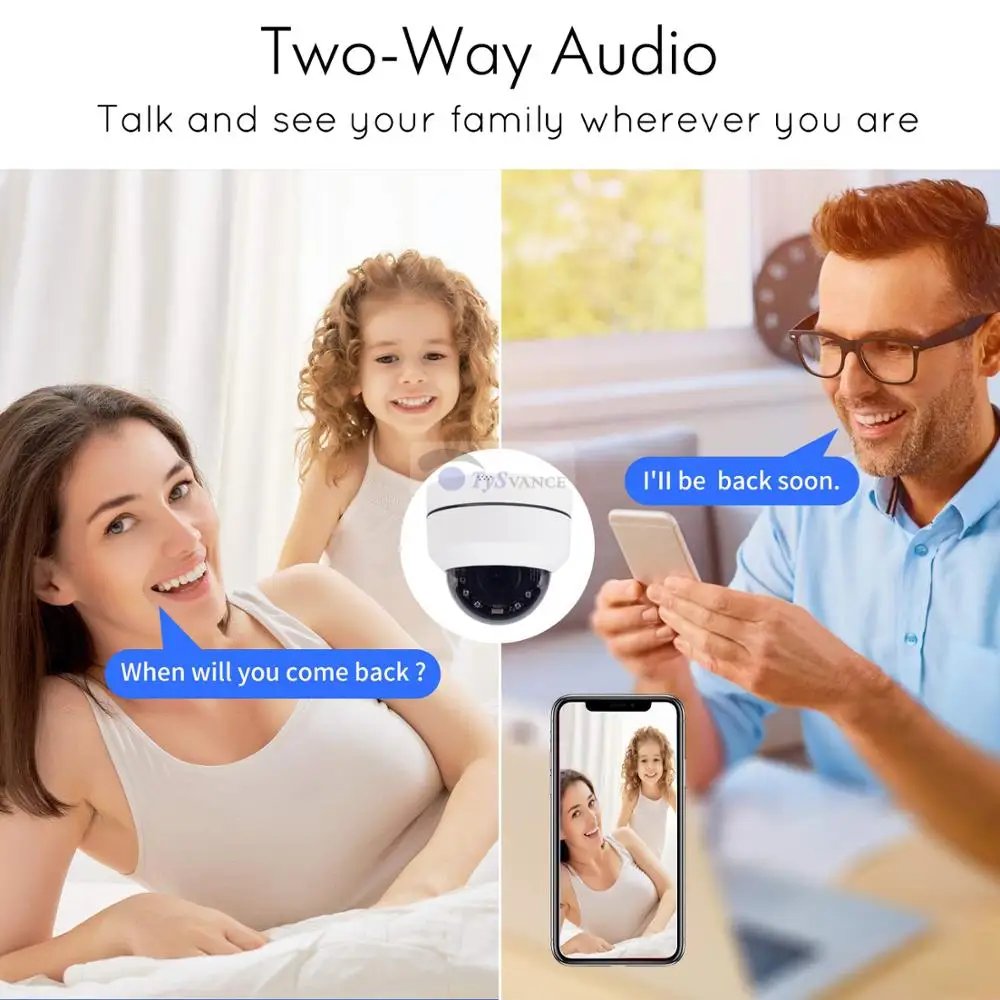 TySvance PTZ Мини Wifi Беспроводная IP купольная камера для помещений 1080P 2MP PTZ 4X оптический зум аудио камера безопасности ночного видения P2P