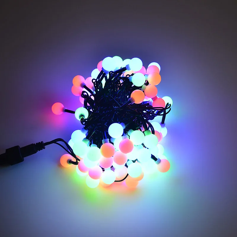 10m 100LEDs christmas garland ball light string outdoor wedding decoration fairy lights - Испускаемый цвет: RGYB