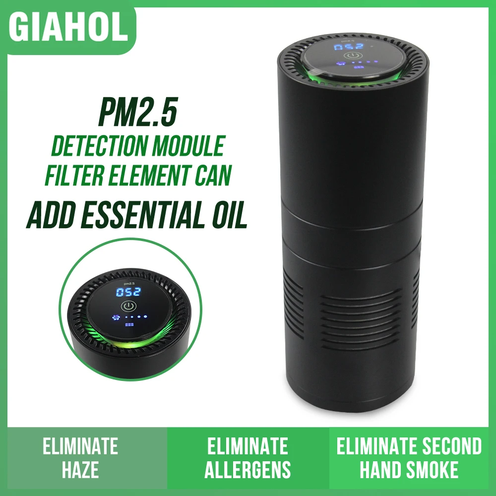 

Mini Car Air Purifier Aroma diffuser HEPA filter Air Purifier PM2.5 Sensor Remove Formaldehyde Dust for Home Office Car Supplies