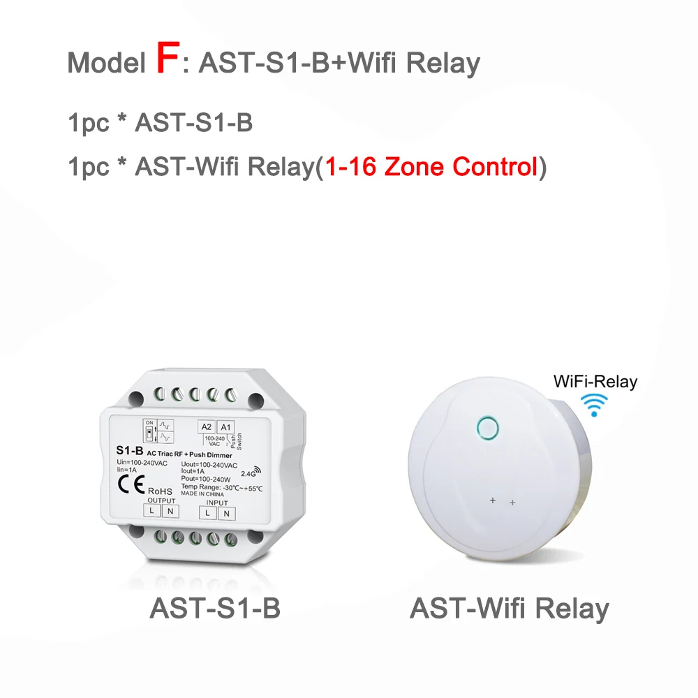 Model F 220V Triac Dimmer RF2.4G беспроводной пульт дистанционного управления кнопочный переключатель светодиодный светильник AC 110V 230V 220V умный Wifi светодиодный диммер переключатель - Цвет: Model F