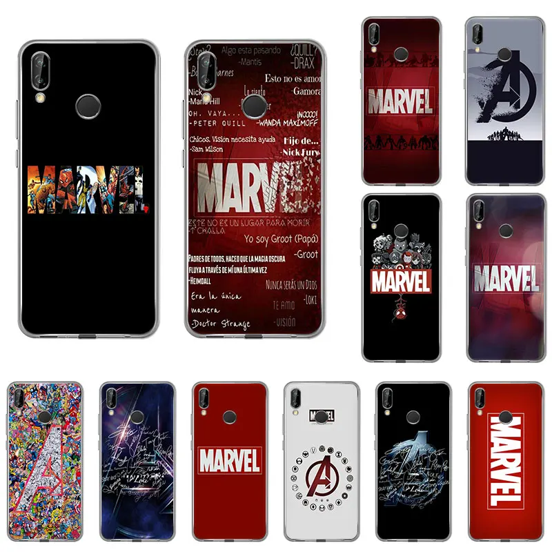 Marvel Comics logo Silicone phone case for Huawei honor 20Pro 9X V20 10 8S 8a 20i 8X 9Lite 7A V10 10i 7s View30 20 cover
