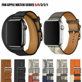 

Leather Double Tour Loop Wristbands Bracelet Strap Mixed Colors Watch Band For Apple Watch Series 5/4/3/2 40MM/44MM/38/42