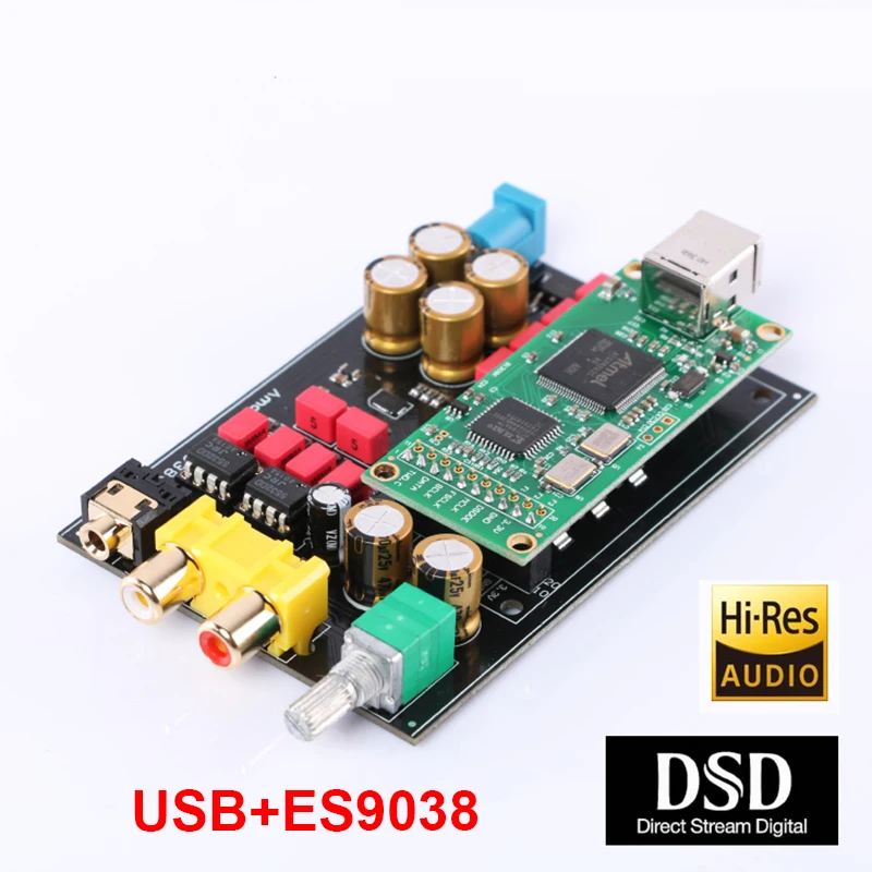 Lusya Italian Amanero Module DSD ES9038 Sound Card USB Decoder Headphone AMP Board T0555